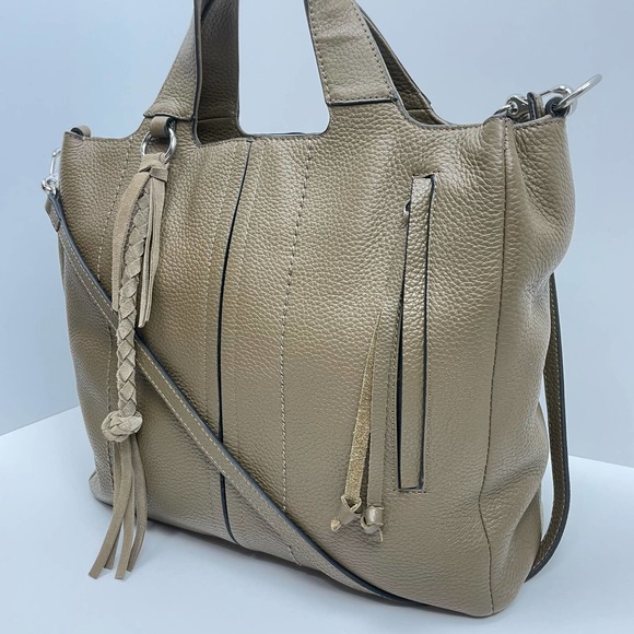 Vince Camuto | Caol Deep Moss Pebble Leather Large Handbag Tote Shoulder Strap - Picture 4 of 15